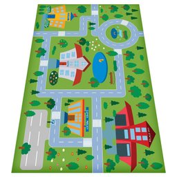 Tapete Pista de Carrinhos Infantil Ilustrado Criança Lona - 5