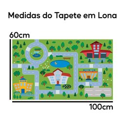 Tapete Pista de Carrinhos Infantil Ilustrado Criança Lona - 3