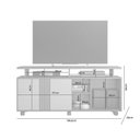Ver imagem 2 de Rack Sala Humor para Tv com Porta de Correr e Rodizios Cafe/cafe/off White
