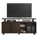 Ver imagem 6 de Rack Sala Humor para Tv com Porta de Correr e Rodizios Cafe/cafe/off White