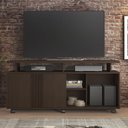 Ver imagem 4 de Rack Sala Humor para Tv com Porta de Correr e Rodizios Cafe/cafe/off White
