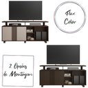 Ver imagem 1 de Rack Sala Humor para Tv com Porta de Correr e Rodizios Cafe/cafe/off White