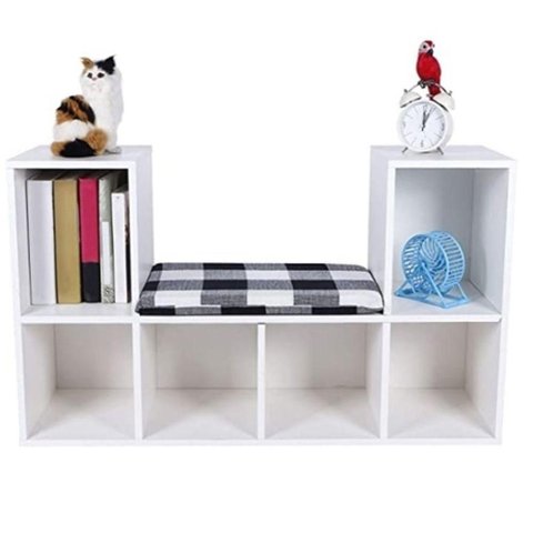 Organizador Infantil com Assento Nicolas MDF 15mm 100cm Branco Woodcore