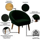 Ver imagem 3 de Kit 2 Poltronas Macia para Sala de Estar Tecido Veludo Elegante Pés de Madeira Resistente