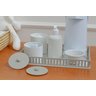 Kit Higiene Porcelana Bebê Bandeja Cinza + Térmica 500 Ml Maternidade - 13