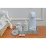 Kit Higiene Porcelana Bebê Bandeja Cinza + Térmica 500 Ml Maternidade - 12