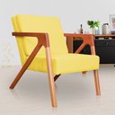 Ver imagem 1 de Poltrona Monalisa Suede Amarela - Vallisa Decor