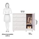 Ver imagem 5 de Cômoda Infantil Elô New 1 Porta e 4 Gavetas Branco Brilho - Móveis Peroba