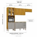 Ver imagem 3 de Cozinha Completa 4 Peças 11 Portas 2 Gavetas Cristaleira Mila Cinamomo/Cinza Espresso Moveis