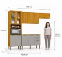 Ver imagem 4 de Cozinha Completa 4 Peças 11 Portas 2 Gavetas Cristaleira Mila Cinamomo/Cinza Espresso Moveis