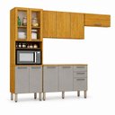 Ver imagem 2 de Cozinha Completa 4 Peças 11 Portas 2 Gavetas Cristaleira Mila Cinamomo/Cinza Espresso Moveis