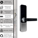 Ver imagem 2 de Fechadura Eletrônica Inteligente AGL H30 Bio Bluetooth
