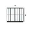 Janela de Correr Abertura Central Exclusiva 4 Folhas Vidro Liso 100x100cm Crv Portas e Janelas - 3