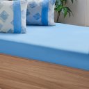 Ver imagem 2 de Jogo de Cama Solteiro Malha 2 Pçs Bella Cama New 88x188cm Azul