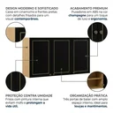 Ver imagem 5 de Armário Aéreo 3 Portas 120cm Conecta Frise Yescasa Cinamomo/Preto