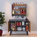 Ver imagem 2 de Kit Casa Completa Aparador Buffet Pés Palito Wood New Armário Suspenso Ganchos Amélia-cinza/