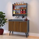Ver imagem 3 de Kit Casa Completa Aparador Buffet Pés Palito Wood New Armário Suspenso Ganchos Amélia-cinza/