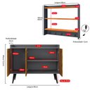 Ver imagem 7 de Kit Casa Completa Aparador Buffet Pés Palito Wood New Armário Suspenso Ganchos Amélia-cinza/