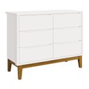 Ver imagem 1 de Cômoda 6 Gavetas Classic New Branco Fosco com Madeira - Reller