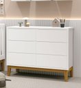 Ver imagem 2 de Cômoda 6 Gavetas Classic New Branco Fosco com Madeira - Reller