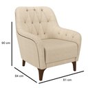 Ver imagem 4 de Kit 2 Poltronas Decorativas para Sala com Capitonê Pietà M22 Linho Champanhe - Mpozenato