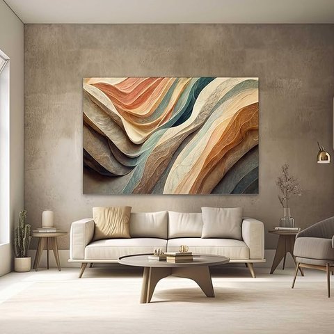 Quadro Decorativo Moderno Minimalista Dunas Grande para Sala