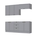 Ver imagem 1 de Cozinha Modulada Cooktop 4 Peças com Tampo Henn Americana Cinza