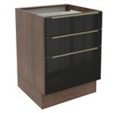 Ver imagem 1 de Balcão Madesa Lux 60 cm 3 Gavetas Rustic/Preto Cor:Rustic/Preto