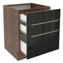 Ver imagem 3 de Balcão Madesa Lux 60 cm 3 Gavetas Rustic/Preto Cor:Rustic/Preto