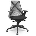 Ver imagem 1 de Cadeira de Escritório Giratória Presidente Unix P03 Tela Cinza Crepe Preto - Lyam Decor