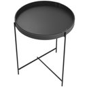 Ver imagem 6 de Kit 02 Mesas de Canto Lateral Decorativa Industrial Sala de Estar 56 Cm Sintético Preto P06 Daisy