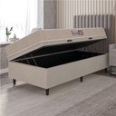 Ver imagem 5 de Cama Box Baú Colchão Solteiro Espuma D33 New Millenium 88x60cm Branco/bege Hellen Bege