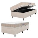 Ver imagem 1 de Cama Box Baú Colchão Solteiro Espuma D33 New Millenium 88x60cm Branco/bege Hellen Bege