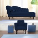 Ver imagem 1 de Kit Diva Recamier Diana 185cm Lado Direito e 01 Poltrona Classic Suede - Doce Sonho Móveis RECAMIER