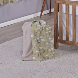 Enxoval de Bebe Kit de Berço Americano Cortina Algodão Menino Menina 7 Peças:safari Bege - 3