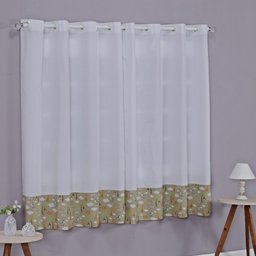 Enxoval de Bebe Kit de Berço Americano Cortina Algodão Menino Menina 7 Peças:safari Bege - 5