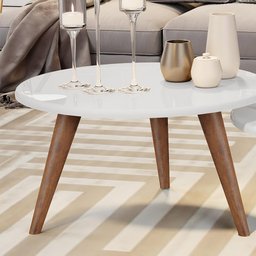 Conjunto de Mesas de Centro Pés Palito Isis Branco - 5