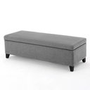 Ver imagem 1 de Recamier Bau Julia 1,20m Suede Cinza - Inova Decor