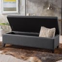Ver imagem 3 de Recamier Bau Julia 1,20m Suede Cinza - Inova Decor