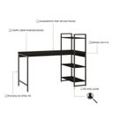 Ver imagem 4 de Escrivaninha Mesa Escritório com Estante Estilo Active 3 Prateleiras 135cm Industrial Yescasa Preto Ônix