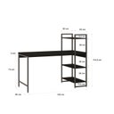 Ver imagem 3 de Escrivaninha Mesa Escritório com Estante Estilo Active 3 Prateleiras 135cm Industrial Yescasa Preto Ônix