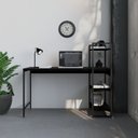 Ver imagem 2 de Escrivaninha Mesa Escritório com Estante 3 Prateleiras Estilo Industrial 135cm Active Yescasa