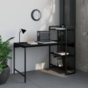 Ver imagem 1 de Escrivaninha Mesa Escritório com Estante Estilo Active 3 Prateleiras 135cm Industrial Yescasa Preto Ônix