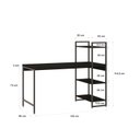 Ver imagem 3 de Escrivaninha Mesa Escritório com Estante 3 Prateleiras Estilo Industrial 135cm Active Yescasa