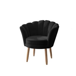 Kit 02 Poltronas Decorativas Pétala Escritório Sala Veludo Preto - Visalar - 3