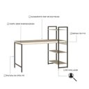 Ver imagem 4 de Escrivaninha Mesa Escritório com Estante Estilo Active 3 Prateleiras 135cm Industrial Yescasa Snow Branco