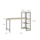 Ver imagem 3 de Escrivaninha Mesa Escritório com Estante Estilo Active 3 Prateleiras 135cm Industrial Yescasa Snow Branco