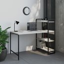 Ver imagem 1 de Escrivaninha Mesa Escritório com Estante Estilo Active 3 Prateleiras 135cm Industrial Yescasa Snow Branco