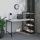 Ver imagem 1 de Escrivaninha Mesa Escritório com Estante 3 Prateleiras Estilo Industrial 135cm Active Yescasa