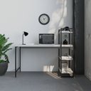 Ver imagem 2 de Escrivaninha Mesa Escritório com Estante Estilo Active 3 Prateleiras 135cm Industrial Yescasa Branca Chess